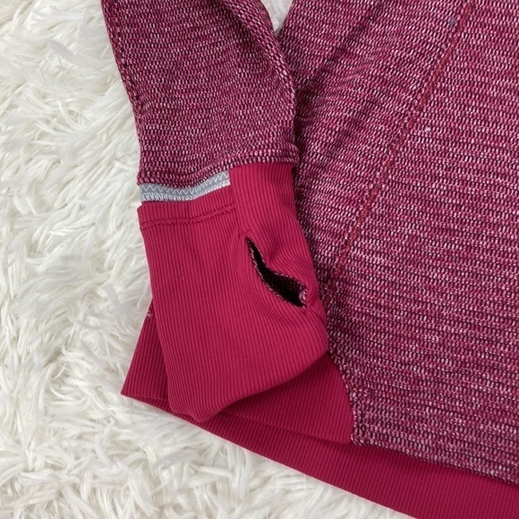 Lululemon Runderful 1/2 Zip Mini Check Pique Bordeaux Drama Heathered Berry - Picture 3 of 7